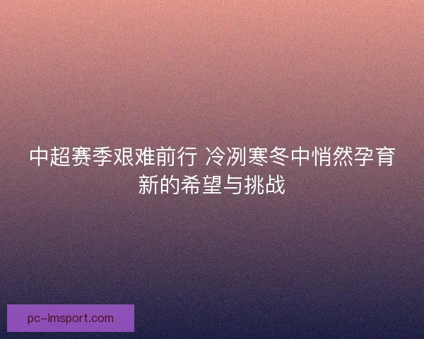 中超赛季艰难前行 冷冽寒冬中悄然孕育新的希望与挑战 中超赛季艰难前行 冷冽寒冬中悄然孕育新的希望与挑战