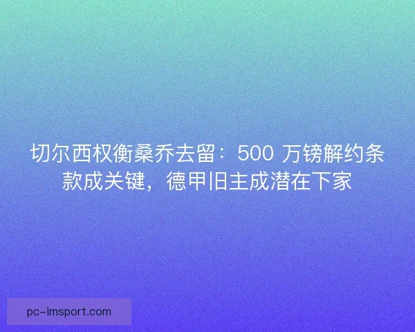 切尔西权衡桑乔去留：500 万镑解约条款成关键，德甲旧主成潜在下家