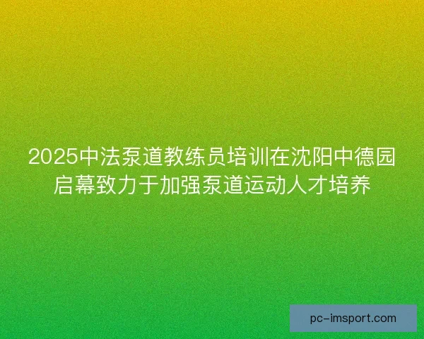 2025中法泵道教练员培训在沈阳中德园启幕致力于加强泵道运动人才培养 2025中法泵道教练员培训在沈阳中德园启幕致力于加强泵道运动人才培养